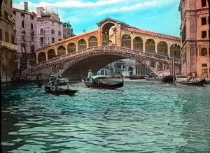 Italien, Venedig, Rialtobrücke und Canal Grande, Bilddatum: ca. 1910