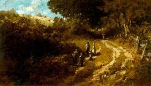 Kirchgang bei Dachau von Carl Spitzweg