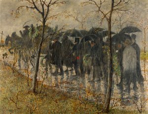 Leichenzug im Regen von Carl Strathmann
