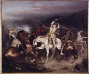 König Gustav II. Adolf von Schweden in der Schlacht von Trzciana von Carl Wahlbom