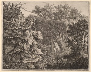 Landschaft mit großen Blättern und drei Satyrn von Carl Wilhelm Kolbe