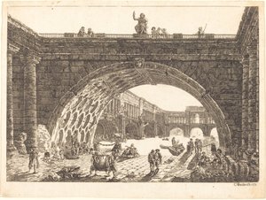 Architektonische Fantasie eines monumentalen Hafens von Carl Wilhelm Weisbrod after Hubert Robert