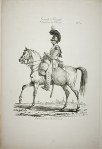 Königliche Garde, normannischer berittener Leichtinfanterist und Pferd, Nr. 4 von Carle Vernet