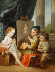 Die vier Künste - Malerei von Carle van Loo
