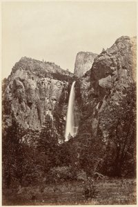 Bridal Veil Fall aus dem Kalifornien Fotoalbum von Carleton E. Watkins