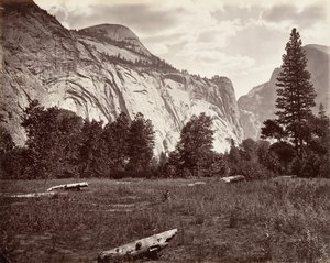 Nordkuppel, 3.725 Fuß, Yosemite, ca. 1872, gedruckt ca. 1876 von Carleton E. Watkins.
