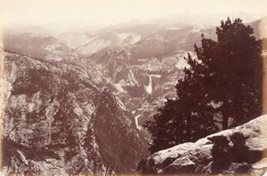 Vernal und Nevada Falls vom Glacier Point von Carleton E. Watkins