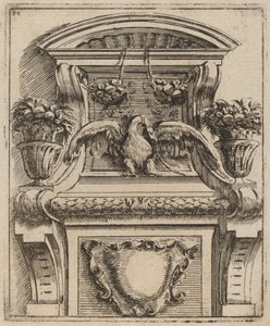 Architektonisches Motiv mit einem Vogel