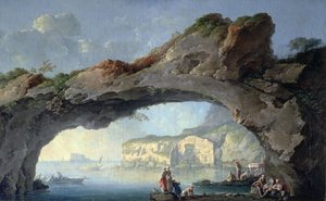 Ein großer Felsbogen mit Blick auf das Meer von Neapel von Carlo Bonaria or Bonavia