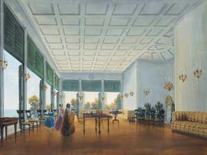 Innenraum im Naryshkin-Palast von Miskhor, 1841-1842