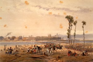 Die Franzosen überqueren die Sesia bei Vercelli im Jahr 1859 von Carlo Bossoli