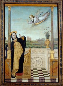 Verkündigung. Zentrales Panel eines Triptychons von Carlo Braccesco