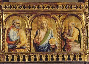 Christus mit Heiligen Petrus und Paulus (Detail) von Carlo Crivelli