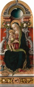Madonna und Kind auf dem Thron mit Stifter