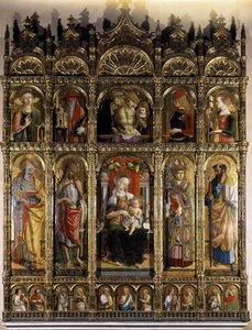Polyptychon mit einer Pietà und im unteren Teil eine Madonna mit Kind