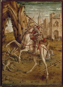 Der heilige Georg tötet den Drachen (Predelle von Pala Odoni) von Carlo Crivelli