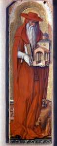 Heiliger Hieronymus im Bischofskostüm (Mitra). Predelle Demidoff von Carlo Crivelli (1430/35 - 1494). 1476. von Carlo Crivelli