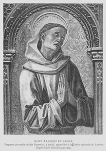 Der heilige Franz von Assisi beim Beten