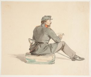 Lesender Soldat von Carlo Dalgas