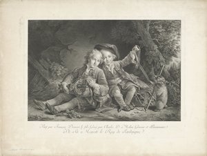 Zwei Jungen mit Murmeltier von Carlo Domenico Melini