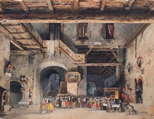 Bühnenbild für die Oper La forza del destino von Giuseppe Verdi