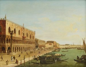 Der Dogenpalast in Venedig mit Riva degli Schiavoni von Carlo Grubacs