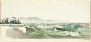 Ein Blick vom Palatin-Hügel, Rom, die Albaner Berge in der Ferne von Carlo Labruzzi