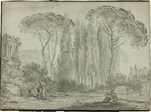 Trauernde auf einem Friedhof von Carlo Labruzzi