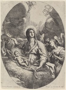 Die Heilige Familie mit Engeln