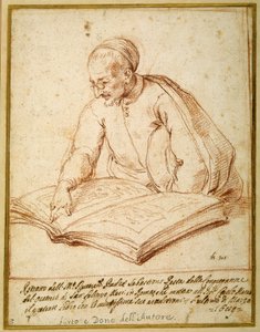 Padre Sebastiano Resta untersucht ein Foliobuch mit Zeichnungen von Carlo Maratti