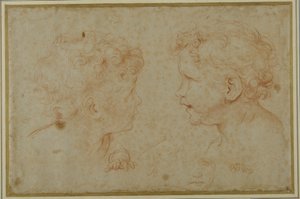 Studien des Kopfes und der linken Hand eines Putto von Carlo Maratti
