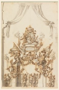Entwurf für einen Katafalk für Karl Emanuel III. von Sardinien von Carlo Marchionni