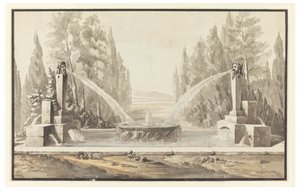 Entwurf für einen Brunnen in einem Park