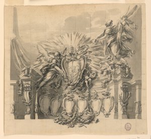 Entwurf für die Dekoration der Fassade von St. Peter, Rom, zur Heiligsprechung von Giuseppe da Copertino und Jeanne-Françoise de Chantal von Carlo Marchionni