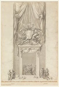 Türöffnung von San Salvatore in Lauro mit Dekoration für das Begräbnis von König Friedrich August III. von Polen, Rom, Italien von Carlo Marchionni