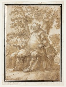 Mann sitzt vor Bäumen von Carlo Marchionni