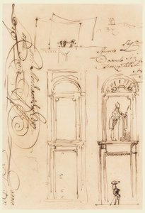 Skizzen und Schrift von Carlo Marchionni