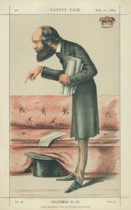 Marquis von Salisbury, Er ist ein zu ehrlicher Tory für seine Partei und seine Zeit, 10. Juli 1869, Vanity Fair Karikatur von Carlo Pellegrini