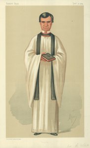 Der Rev Henry White, Gebete, 26. Dezember 1874, Vanity Fair Karikatur von Carlo Pellegrini