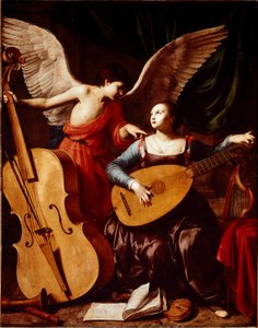 Heilige Cäcilia und der Engel von Carlo Saraceni