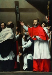 Die Erhöhung des Heiligen Nagels mit dem Heiligen Karl Borromäus von Carlo Saraceni