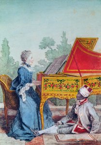 Porträt von Mademoiselle Desgots von Saint-Domingue mit ihrem Sklaven Laurent von Carmontelle