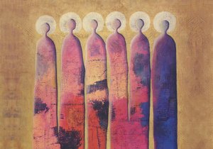 Bunte Heiligenscheinfiguren von Carolina Gårdheim