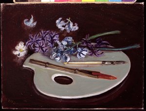 Porzellanpalette mit Blumen