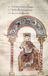Apollo Medicus, aus Etymologiae von Isidor von Sevilla von Carolingian School