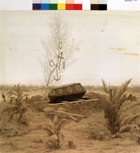 Am Rande des Grabes (Ein Sarg wird in das Grab hinabgelassen)