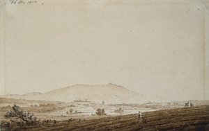 Landschaft in Böhmen mit Blick auf den Jeschken, 1803 von Caspar David Friedrich