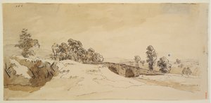 Landschaft mit Brücke von Caspar David Friedrich
