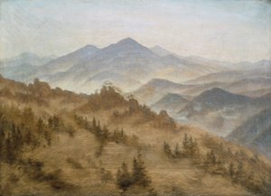 Landschaft mit dem Rosenberg im Böhmischen Gebirge
