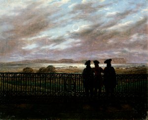 Die Dichter V.A. Zhukovsky, S.I. Turgenev und A.I. Turgenev, Ende der 1820er Jahre von Caspar David Friedrich